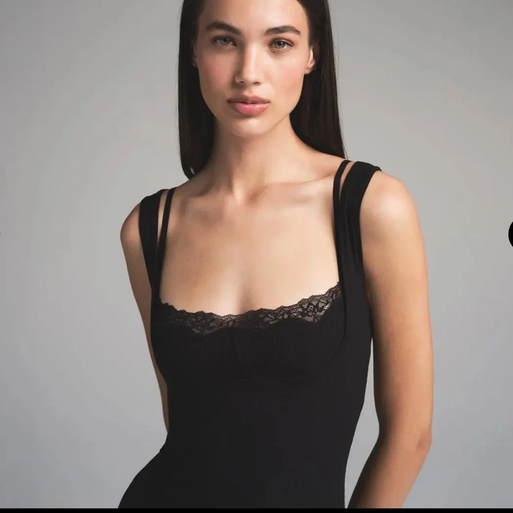 SKIMS RARE! Soft Lounge Long Lace Tank Dress with Bralette - Picture 2 of 11